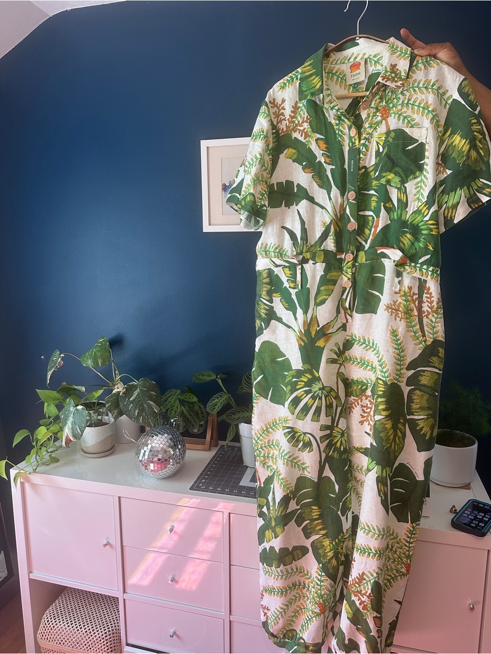 Farm Rio linen jumpsuit